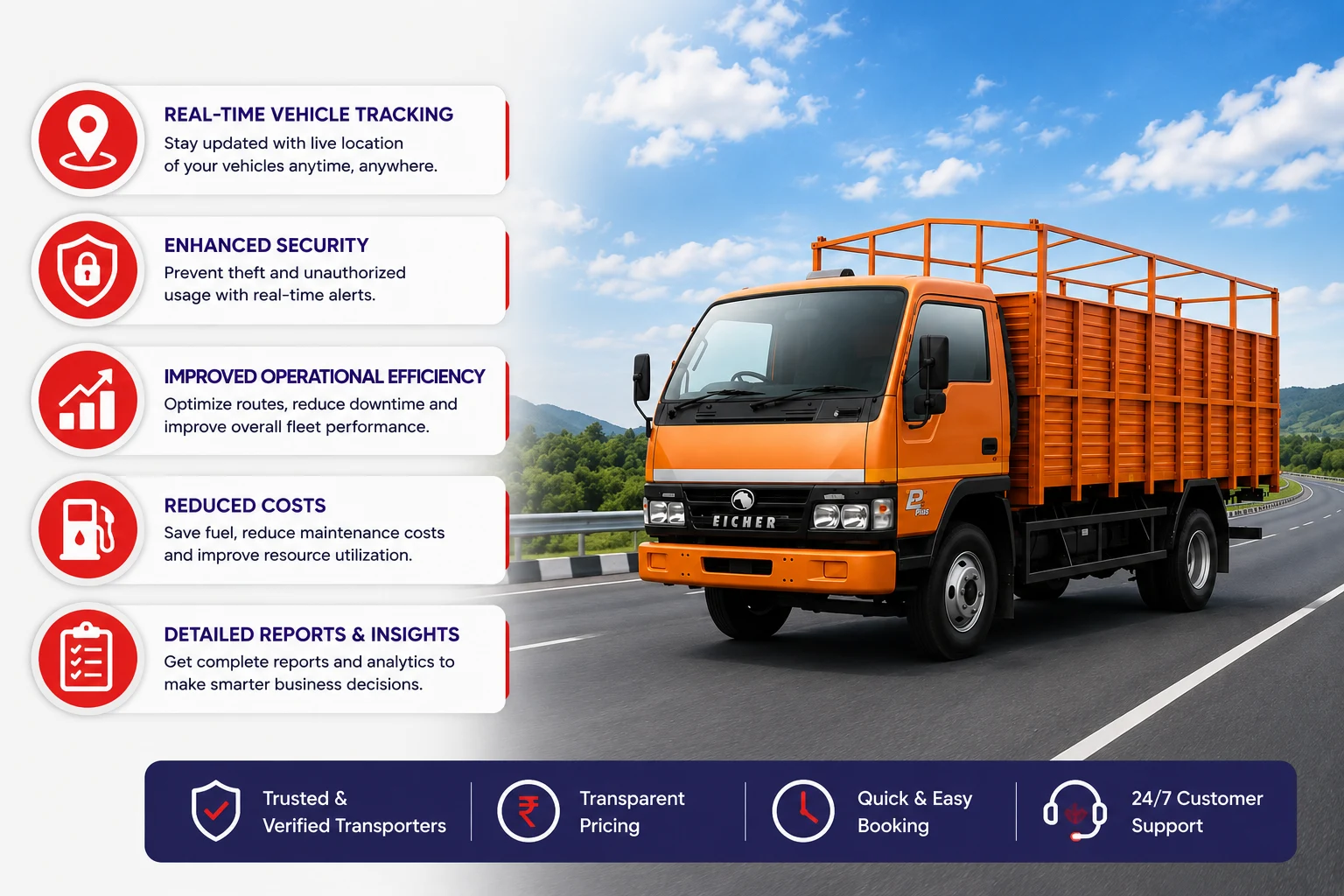 Benefits of Booking an Eicher 17 Feet Truck Online with TrucksUp